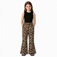 thumbnail image 1 of mgoYE Girl's Polka Dots Loose Fit Wide Leg Pants with Pocket(Brown,3-4 Years), 1 of 6