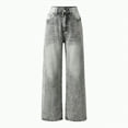 thumbnail image 1 of mgoYE Girls Baggy Jeans Size 10-12 Baggy Jeans Boys Y2K Straight Wide Leg Denim Pants Kids Casual Elastic Waist Loose Trousers Pockets Streetwear Baggy Jeans for Girls|Light Gray 13-14 Years, 1 of 7
