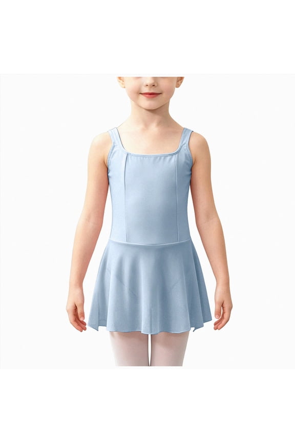 Girls Ballet Skirt Pull On High Waist Dance Skirt Layered Ruffle Skirt Kid Toddler Ballerina Clothes(Blue,7-9 Years)