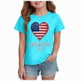 thumbnail image 1 of mgoYE Girls Boys American Flag Shirt Short Sleeve USA 4th of July Flag Tops Loose Patriotic Novelty T-Shirts 250th Anniversary USA Shirts Gifts(Sky Blue,9-10 Years), 1 of 5