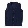 thumbnail image 1 of mgoYE Girls & Boys Uniform Cotton V-Neck Sweater Vest, Knit Sweater Cardigan with Button Size 9-11 Years, 1 of 4