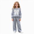 thumbnail image 1 of mgoYE Girls Clothes 2 Piece Fall Outfits Bow Sweatshirts & Pants Clothing Set Cute Girl Clothes(Grey,4-5 Years), 1 of 1