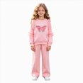 thumbnail image 1 of mgoYE Girls Clothes 2 Piece Fall Outfits Bow Sweatshirts & Pants Clothing Set Cute Girl Clothes(Pink,6-7 Years), 1 of 9