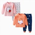thumbnail image 1 of mgoYE Girls Clothes 3 6 12 18 24 Months 3T 4T 5T 6T Girls Fall Winter Outfits Fall Outfits for Kids Funny Letter Sweatshirts Top Pants Set 4Pcs Size 3-6 Months, 1 of 4