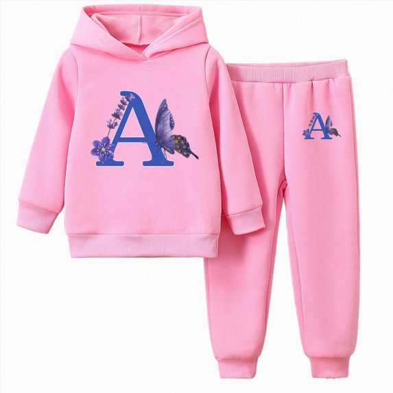 mgoYE Girls' Clothing Set Print Hoodies Sweatpants 2 Piece Outfits Kids Sweatsuit Tracksuit Jogger Set