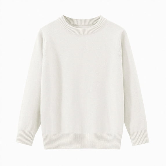 mgoYE Girls Crewneck Knit Pullover Sweaters Long Lantern Sleeve Oversized Knit Cute Jumper Tops Size 11-13 Years