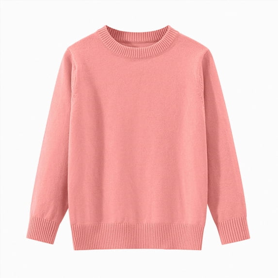 mgoYE Girls Crewneck Knit Pullover Sweaters Long Lantern Sleeve Oversized Knit Cute Jumper Tops Size 13-15 Years