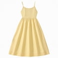 thumbnail image 1 of mgoYE Girls Dress Easter Dress Girls Dress Casual Round Neck A Line Ruffle Sleeve Knee Length Dresses(Yellow,8-9 Years), 1 of 8