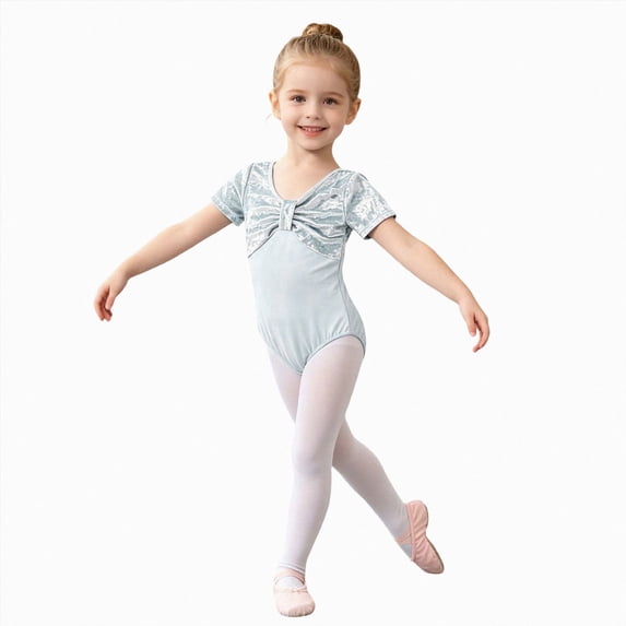 mgoYE Girls Leotard for Ballet Dance Gymnastics Toddler Kids Outfits(Light Green,110)