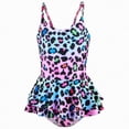 thumbnail image 1 of mgoYE Girls One Piece Swimsuits One Shoulder Ruffle Swimwear Floral Bathing Suit(Pink,8-9 Years), 1 of 7