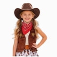 thumbnail image 1 of mgoYE Girls Outfit Western Cowboy Outfit Kids' Vest & Bandana Set with Hat, 1 of 6