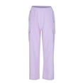thumbnail image 1 of mgoYE Girls Pants Size 8 Girls Cargo Pants Wide Leg Streetwear Kids Pants with Pockets Trendy Jogger Trousers |Purple,12-13 Years, 1 of 8