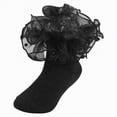 thumbnail image 1 of mgoYE Girls Ruffle Socks Baby Lace Socks Girls' Ruffle Socks for Newborn Infants Princess Lace Cotton(Black,6-12 Months), 1 of 9