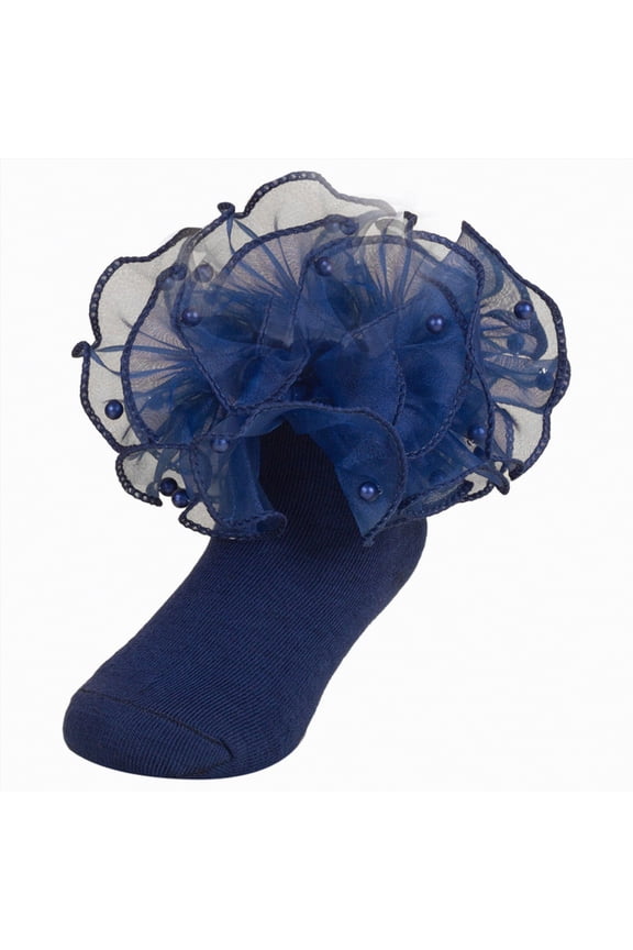 Girls Ruffle Socks Grils Ruffle Socks Toddler Double Princess Dress Cotton Sock Tutu Socks for Girls/Baby/Toddler(Blue,8-10 Years)