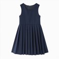 thumbnail image 1 of mgoYE Girls School Uniform Skirt 3-14T Kids High Waist A-line Overall Skorts Girls Solid Color Mini Skirts with Shorts(Navy,8-10 Years), 1 of 9