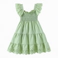 thumbnail image 1 of mgoYE Girls Summer Dresses Tween Short Sleeve Formal Flower Girl Dress Teen Sundress 3-7T(Green,6-7 Years), 1 of 7