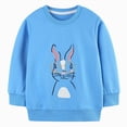 thumbnail image 1 of mgoYE Girls Sweatshirts for Toddler Clothes Crewneck Pullover Girl Top Long Sleeve for Kids(Blue,1-2 Years), 1 of 9