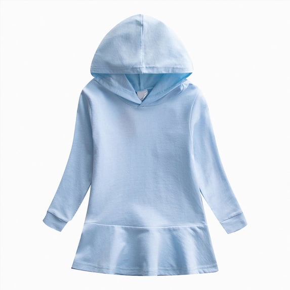 mgoYE Girls Swim Cover Up UPF 50+ Sun Protection Hoodie Long Sleeve Rash Guard Full Zip Quick Dry Beach Swimsuit Coverup(Light Blue,1-2 Years)