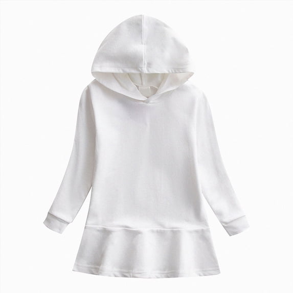 mgoYE Girls Swim Cover Up UPF 50+ Sun Protection Hoodie Long Sleeve Rash Guard Full Zip Quick Dry Beach Swimsuit Coverup(White,1-2 Years)