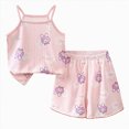 thumbnail image 1 of mgoYE Girls Toddler Summer Clothes Set Size 7-8 Years Infant Girl Summer Clothes Girls Outfit Fruit Print Sleeveless Tank Top and Shorts Set, 1 of 5