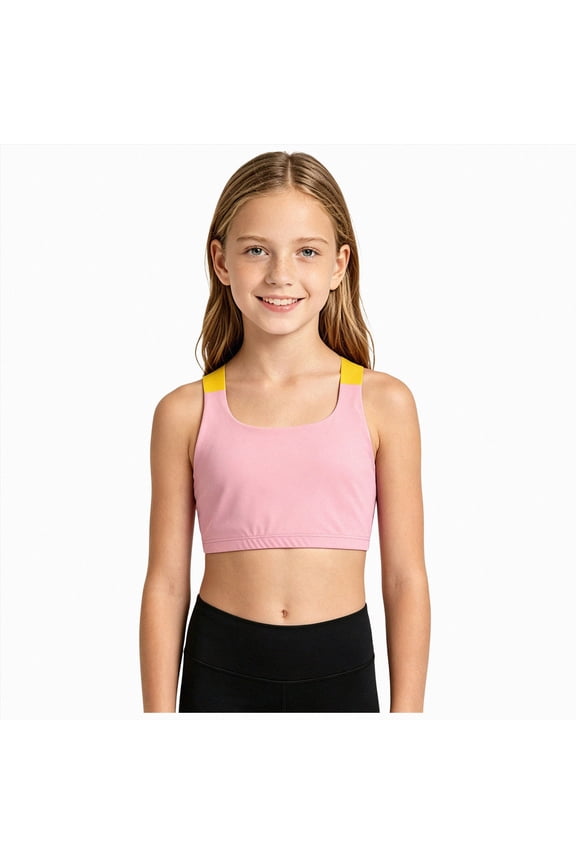 Girls Training Bras 5-12 Years – Training Bras for Girls Seamless Bra with Removable Padding(Pink,5-6 Years)