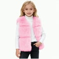 thumbnail image 1 of mgoYE Girls Vest Kids V-Neck Cardigan Sleeveless Fuzzy Jacket Outerwear Warm Winter Coat Waistcoat(Pink,2-3 Years), 1 of 4
