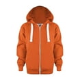 thumbnail image 1 of mgoYE Girls Zipper Jacket Hoodies Boys Girls Winter Coats Kids Solid Color Long Sleeve Zip up Hoodie Sweatshirt Jackets Boys Hoodie|Orange,9-10T, 1 of 6