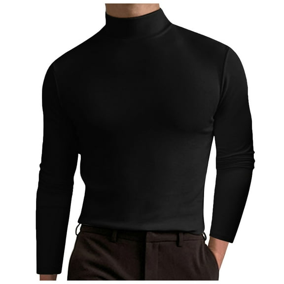 mgoYE Gym Shirts Men Men's Long Sleeve T-Shirt, Lightweight Tri-Blend Tee for Men, Available in Tall(Black,M)