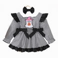 thumbnail image 1 of mgoYE Halloween Baby Girl Clothes 0-3 Months Pumpkin Dress Long Sleeve Dress Cute Halloween Outfit|Black 0-3 Months, 1 of 7