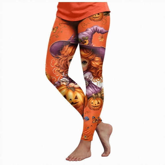 mgoYE Halloween Leggings for Woman Women's Halloween Ankle Length Seasonal Printed Leggings Womens Leggins Size XL