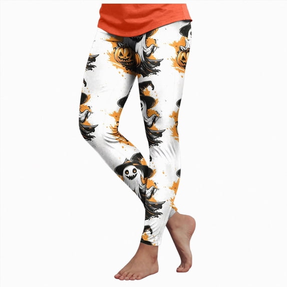 mgoYE Halloween Pajamas Women Pants Women's Halloween Ankle Length Seasonal Printed Leggings Women Legging Size M