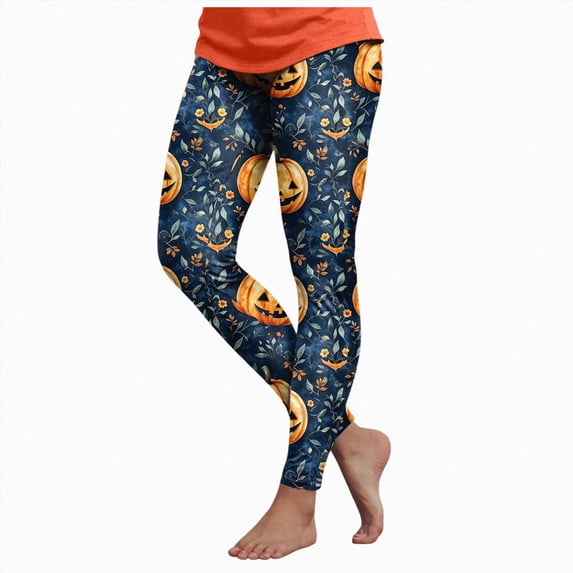 mgoYE Halloween Pajamas Women Pants Women's Holiday Casual Halloween Printed Leggings Workout Exercise Bottoms Womens Legging Size XXL