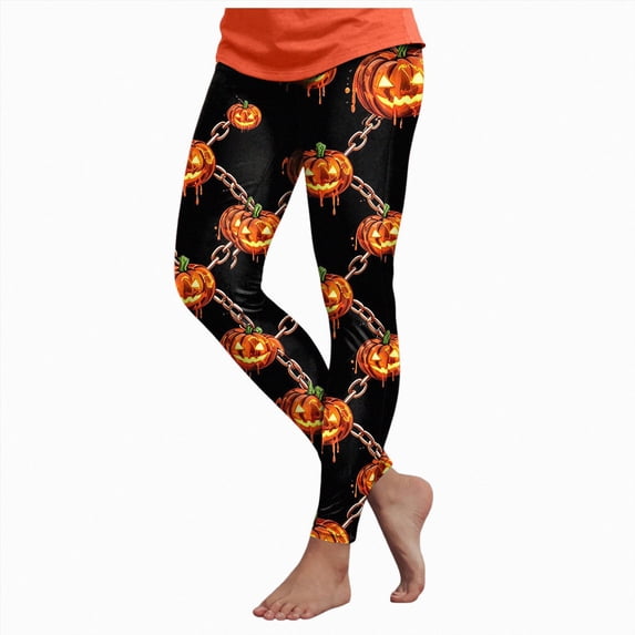 mgoYE Halloween Pj Pants Women High Waist Printed Yoga Pants Holiday Tights Womans Leggings Size XL