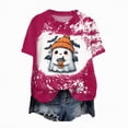 thumbnail image 1 of mgoYE Halloween Shirts for Women Halloween Shirts for Women: Halloween Pumpkin Shirt Cute Ghost Shirts Spooky Season Tee Fall Graphic Short Sleeve Tee(Hot Pink,S), 1 of 7