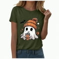 thumbnail image 1 of mgoYE Halloween Shirts for Women Halloween Doodles Shirt for Women Cute Vintage Graphic Halloween Tshirt for Party Short Sleeve Fall Shirt(AG,3XL), 1 of 5