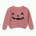 thumbnail image 1 of mgoYE Halloween Sweater Toddler Toddler Baby Girl Boy Halloween Sweatshirt Long Sleeve Pumpkin Shirt Crewneck Sweater Retro Top Fall Outfit|Pink 1-2 Years, 1 of 7