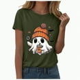 thumbnail image 1 of mgoYE Halloween Tee Shirts for Women Halloween for Women Funny Pumpkin Printed Cute T Shirts Orange Graphic Tops Fall Tee Fashion Gift(AG,3XL), 1 of 5