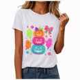 thumbnail image 1 of mgoYE Halloween Tshirts Women Plus Size Halloween Printed Short Sleeve T Shirts, Pumpkin Womens T Shirts(White,2XL), 1 of 9