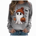 thumbnail image 1 of mgoYE Halloween Tshirts Women T Shirts for Women Casual Western Graphic Pullover Tops Hoodies Tees Cowgirls Country Outfits(Grey,XL), 1 of 7