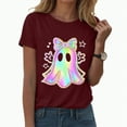 thumbnail image 1 of mgoYE Halloween Womens Clothing Halloween for Women Funny Pumpkin Printed Cute T Shirts Orange Graphic Tops Fall Tee Fashion Gift(,S), 1 of 5