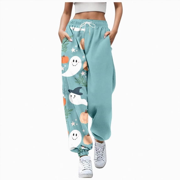 mgoYE Halloween Womens Leggings High Waist Printed Yoga Pants Holiday Tights Womens Leggins Size L
