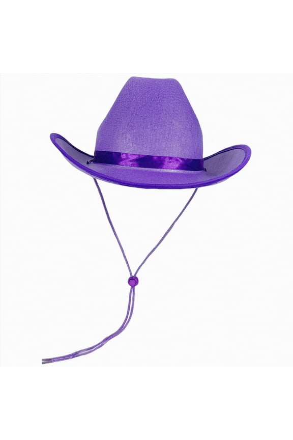 Kids Girls Boys Cowboy Cowgirl Hat with Buckle Belt Toddlers Western Hat(Purple,4-9 Years)