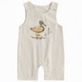 thumbnail image 1 of mgoYE Infant Baby Boy Girl Duck Printed Jumpsuit Sleeveless Strips Romper Bib Pants One Piece Overalls Plaid Outfit( Beige,12-18 Months), 1 of 5