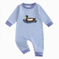 thumbnail image 1 of mgoYE Infant Baby Boy Long Sleeve Romper Jumpsuit Pants Mallard Duck Waffle Knit Outfit Fall One Piece Clothes(Blue,0-3 Months), 1 of 7
