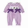 thumbnail image 1 of mgoYE Boy Clothes Baby Girl Halloween Clothes Pumpkin Long Sleeve Romper Jumpsuit Striped One Piece Outfit|Purple 0-3 Months, 1 of 6