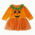 thumbnail image 1 of mgoYE Girl Clothes My First Halloween Baby Girl Outfit Pumpkin Tulle Dress Romper Cute One Piece Onesie Fall Winter Clothes|Orange 3-6 Months, 1 of 8