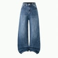thumbnail image 1 of mgoYE Jeans Girls 10-12 Girls Jeans Denim Elastic Wasit Wide Leg Baggy Pants Kids Clothes Baggy Jeans for Girls(Dark Blue,13-14 Years), 1 of 9