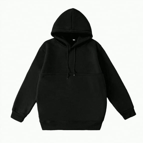 mgoYE Kangaroo Pouch Hoodie for Women Oversized Dog Pouch Sweatshirts Pet Carrier Pullover Animal Holder Long Sleeve Tops(Black,2XL)