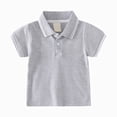 thumbnail image 1 of mgoYE Kids Boys Girls Short Sleeve School Uniform String Polo Shirts(Grey,5-6 Years), 1 of 5