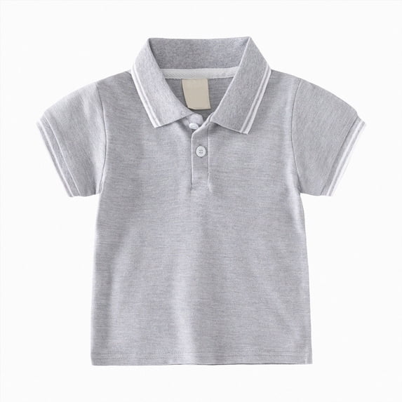 mgoYE Kids Boys Girls Short Sleeve School Uniform String Polo Shirts(Grey,5-6 Years)